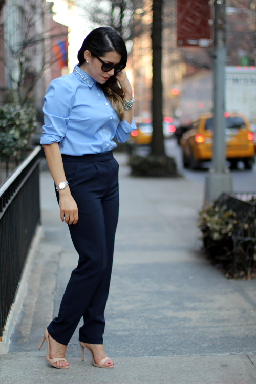 what to wear to work; professional women; workwear; ann taylor; jcrew suits; jcrew outfit; women's suit; fashion blogger; style blogger; button down shirt; zara shoes; ann taylor shirt; jcrew shirt; H&M pants; new york blogger; fendi sunglasses