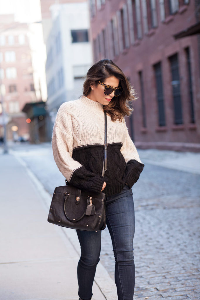 colorblock-sweater-denim-black-boots-fall-outfits-hm-sweater-coach-black-bag-corproate-catwalk-new-york-city-3