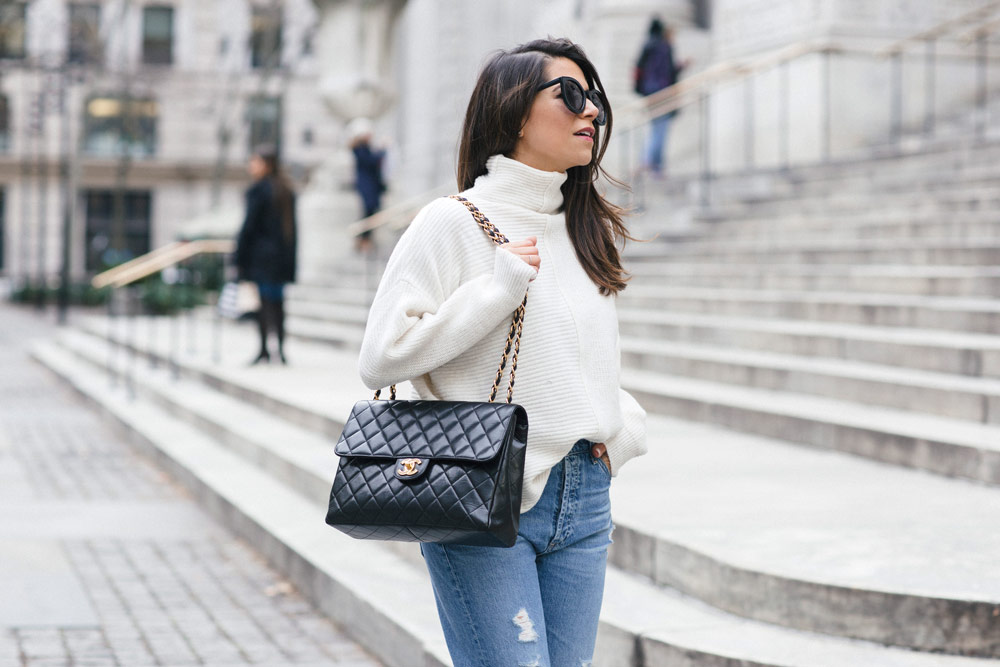 Raw Denim Look Chanel Handbag New York City Fashion Blogger Corporate Catwalk My Winter Favorites