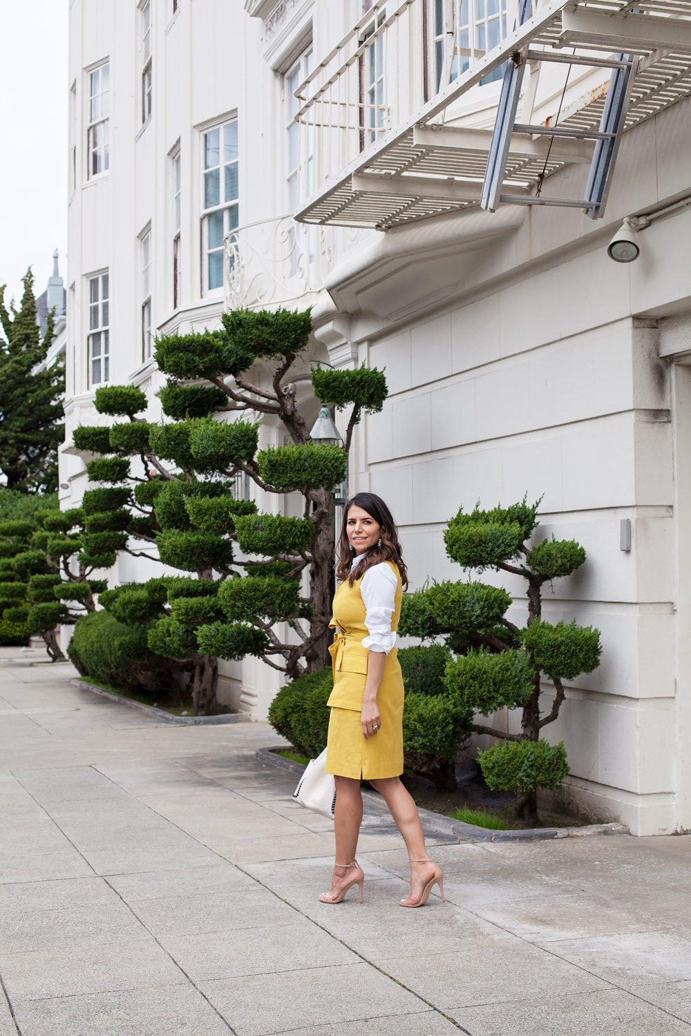 Work Wear Yellow Mustard Wrap Dress Etcetera NYC Spring Looks for Work Corporate Catwalk